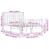 vidaXL Sengestel Voks brun 205,5 x 155,5 x 100 cm Massiv fyrretr&aelig;