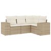 vidaXL sofas&aelig;t til haven 4 dele med hynder polyrattan beige