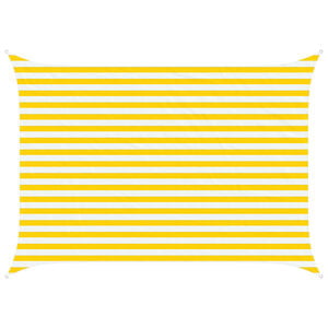 vidaXL Solskygge sejl Gul og Hvid 3,5 x 2,5 m 100% polyester Oxford