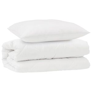 vidaXL Dynebetr&aelig;k S&aelig;t med pude 2 pcs Hvid Mikrofiber