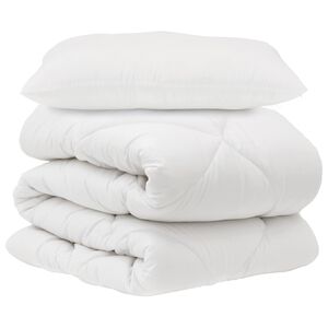 vidaXL Dynebetr&aelig;k S&aelig;t med pude 2 pcs Hvid Microfiber