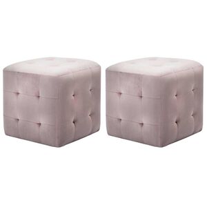 vidaXL puf 2 stk. 30 x 30 x 30 cm fl&oslash;jlsstof pink
