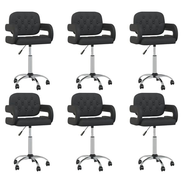 vidaXL drejelige spisebordsstole 6 stk. kunstl&aelig;der sort