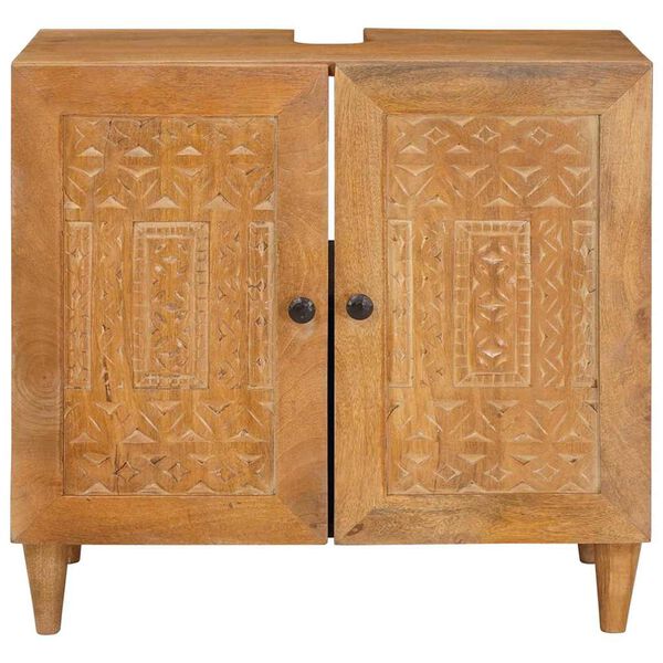 vidaXL Badev&aelig;relsesskab V&aelig;gmonteret med d&oslash;r Lys Brun 62 x 33 x 58 cm