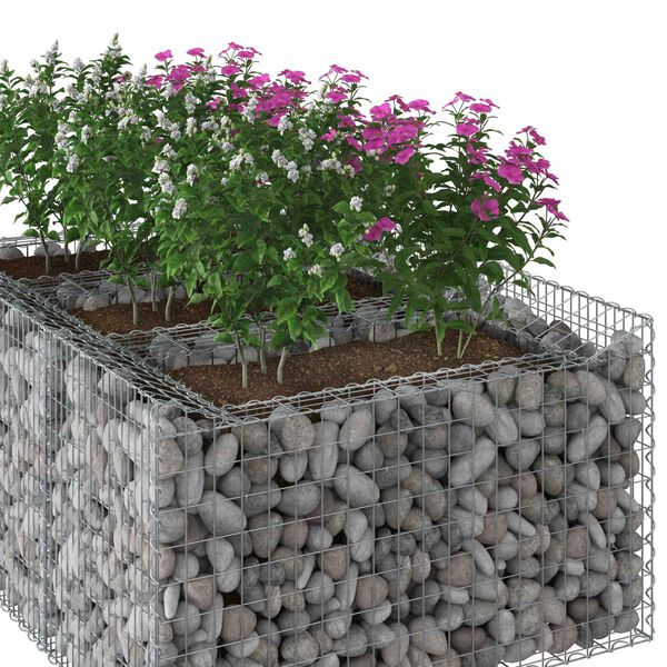 vidaXL Gabion h&oslash;jbed S&oslash;lv 150 x 100 x 60 cm Galvaniseret st&aring;l