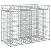 vidaXL Gabion h&oslash;jbed S&oslash;lv 100 x 50 x 80 cm Galvaniseret st&aring;l