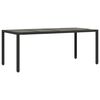 vidaXL havebord med glastop 150x90x75 cm polyrattan sort