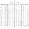 vidaXL buede gabionkurve 25 stk. 200x50x160/180 cm galvaniseret jern