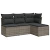 vidaXL sofas&aelig;t til haven 4 dele med hynder polyrattan gr&aring;