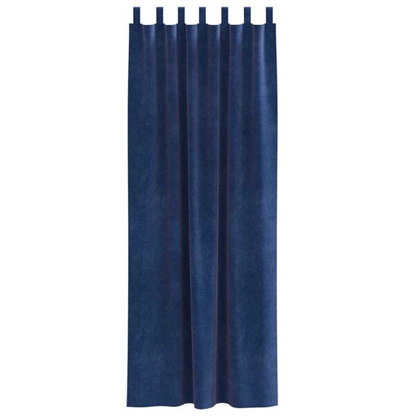 vidaXL M&oslash;rkl&aelig;gningsgardiner 2 pcs M&oslash;rk bl&aring; 140 x 260 cm Fl&oslash;jl