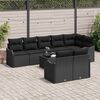 vidaXL Havesofa S&aelig;t 9 pcs Sort polyrattan