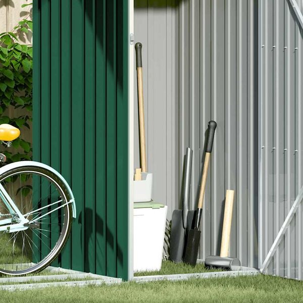 vidaXL br&aelig;ndeskur 245x98x159 cm galvaniseret st&aring;l gr&oslash;n