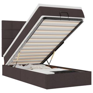 vidaXL osmannisk sengeramme med madras 100x200 cm stof m&oslash;rkebrun