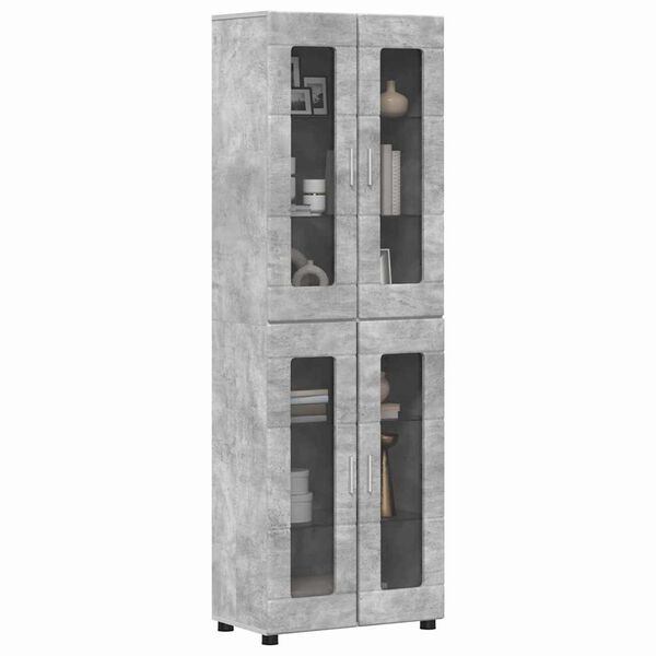 vidaXL Highboard FLORIN Beton Gr&aring; 60 x 35 x 182 cm Konstrueret tr&aelig;