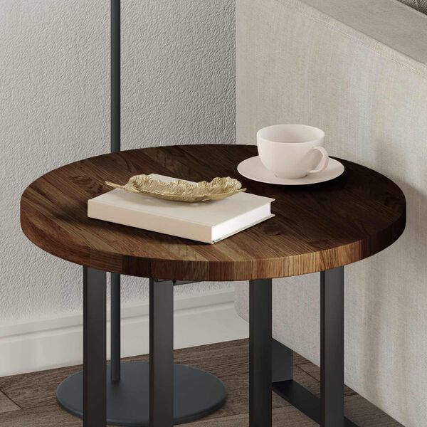 vidaXL Bordplade Lys Brun &Oslash; 50 x 2,5 cm Massivt Eg Tr&aelig;