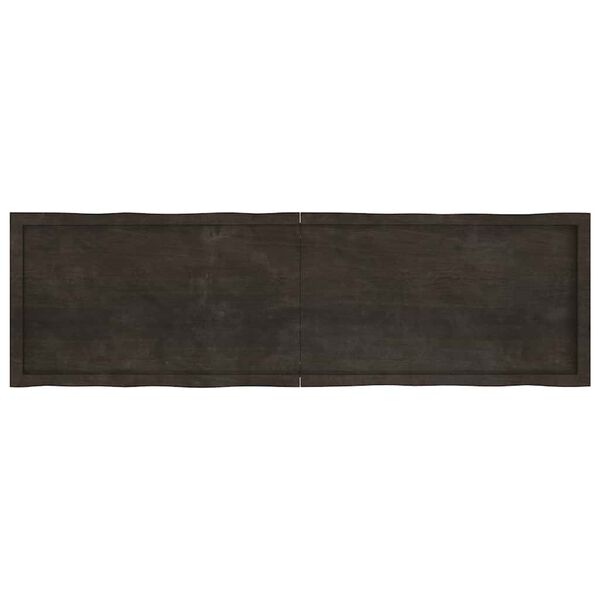vidaXL bordplade 180x50x(2-4) cm naturlig kant behandlet tr&aelig; m&oslash;rkebrun