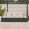 vidaXL Sofa S&aelig;t med pude 3 pcs Sort polyrattan