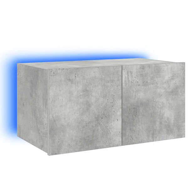 vidaXL v&aelig;gh&aelig;ngt tv-bord med LED-lys 60x35x31 cm betongr&aring;