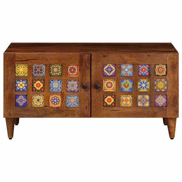 vidaXL Sofabord Brun 80 x 50 x 40 cm Massivt mangotr&aelig;