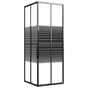 vidaXL brusekabine 80x80x180 cm sikkerhedsglas stribet sort