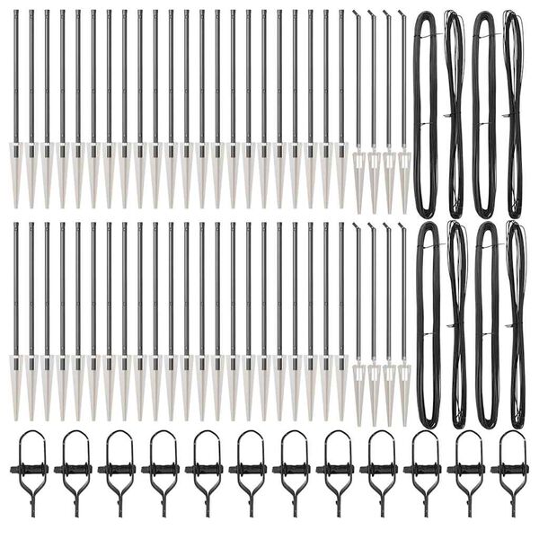 vidaXL Hegnsp&aelig;l 52 pcs Gr&aring; 3,2 x 3,2 x 100 cm