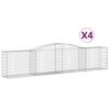 vidaXL buede gabionkurve 4 stk. 400x50x80/100 cm galvaniseret jern