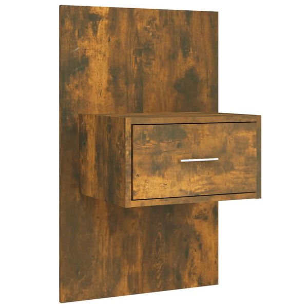 vidaXL sengegavl med opbevaring konstrueret tr&aelig; r&oslash;get egetr&aelig;sfinish