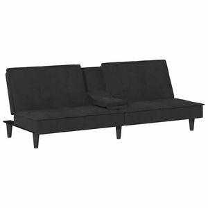 vidaXL sovesofa med kopholdere velour sort