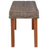 vidaXL b&aelig;nk 110 cm naturlig kubu-rattan massivt mahognitr&aelig;