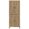 vidaXL Highboard Artisan Egetr&aelig; 69,5 x 34 x 180 cm Konstrueret tr&aelig;
