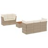 vidaXL sofas&aelig;t til haven 6 dele med hynder polyrattan beige