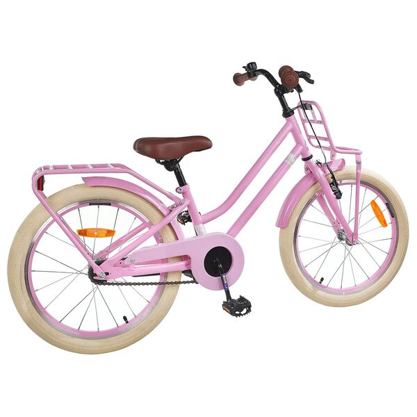 vidaXL B&oslash;rnecykel 18 tommer til 5-7 &aring;r gammel Lys pink