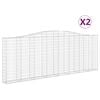 vidaXL buede gabionkurve 2 stk. 400x30x140/160 cm galvaniseret jern