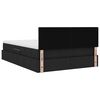 vidaXL Seng med opbevaring og LED med madras Sort 140 x 200 cm Stof