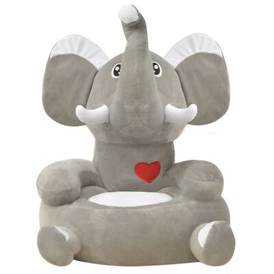vidaXL børnestol i plys grå elefant