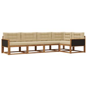 vidaXL Udend&oslash;rs sofagruppe 5 stk. 5-personers Naturlig og Beige