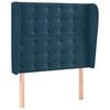 vidaXL sengegavl med kanter 83x23x118/128 cm fl&oslash;jl m&oslash;rkebl&aring;