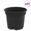 vidaXL Rund Blomsterpotte 24 stk. Sort &Oslash; 12,5 x 10 cm Plastik