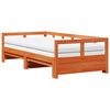 vidaXL daybed m. udtr&aelig;k madrasser 80x200cm massivt fyrretr&aelig; gyldenbrun