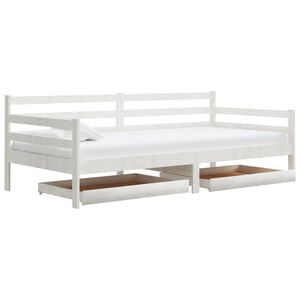 vidaXL daybed med skuffer 90x200 cm massivt fyrretr&aelig; hvid