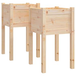 vidaXL plantekasser 2 stk. 40x40x70 cm massivt fyrretr&aelig;