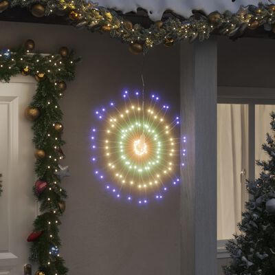 vidaXL lysende starburst-dekoration 140 LED'er 17 cm flerfarvet lys