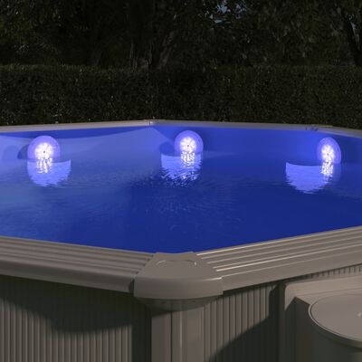 vidaXL LED-poollampe nedsænkelig og flydende fjernbetjening flerfarvet