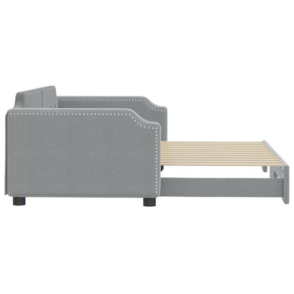 vidaXL daybed med udtræk 100x200 cm stof lysegrå