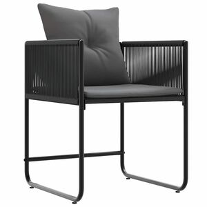 vidaXL Stol 4 stk. Sort og Anthracit PE Rattan
