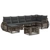 vidaXL Havesofa S&aelig;t 8 stk. Gr&aring; og M&oslash;rkegr&aring; polyrattan
