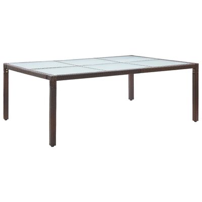 vidaXL udendørs spisebord 200x150x74 cm polyrattan brun