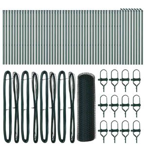 vidaXL Hexagonal hegnsgrundfiks 100 x 0,6 m PVC-belagt st&aring;l Gr&oslash;n Mesh