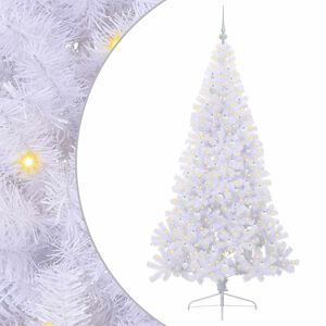 vidaXL Kunstigt juletr&aelig; med 300 LED'er Hvid 210 cm PVC og St&aring;l
