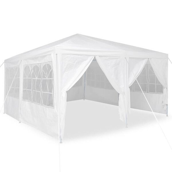 vidaXL Party Tent Hvid 400 x 400 x 266 cm Polyethylen